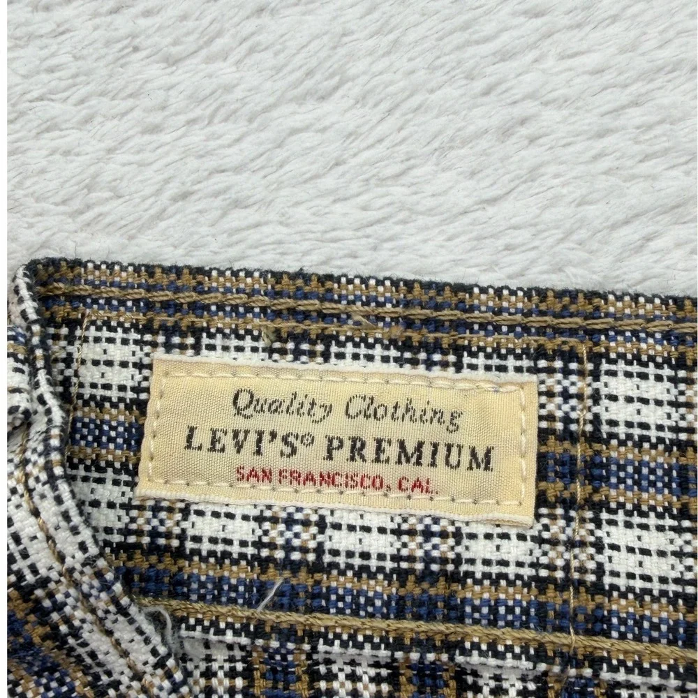 Levi's High Baggy Shorts Men 29 Plaid Shorts Cotton Casual 5-Pocket